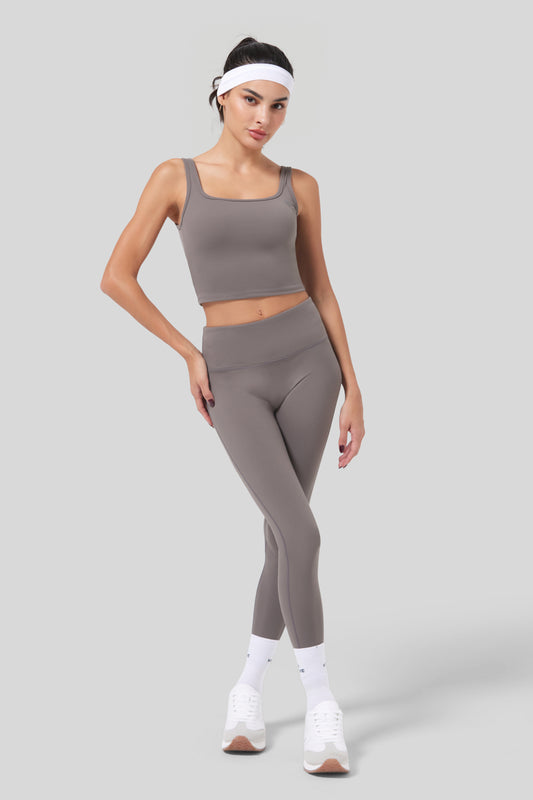 Stretch Active Legging - Collagen Finish - Dark Beige