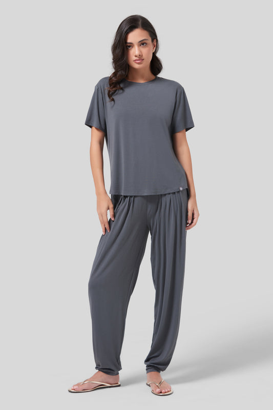 Bamboo Comfort Pants-Collogen Finish - Dark Grey