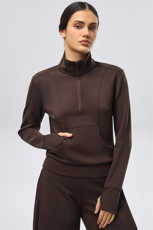Comfort Half-Zip Jacket - Espresso