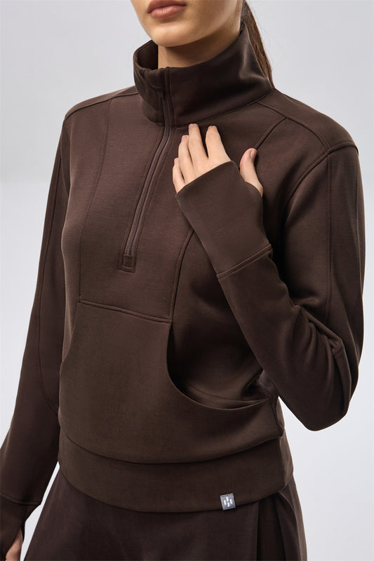 Comfort Half-Zip Jacket - Espresso