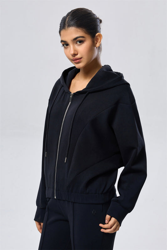 Zip-Up Hoodie - Black