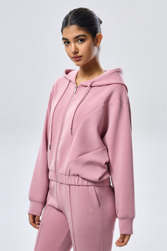 Zip-Up Hoodie - Rose
