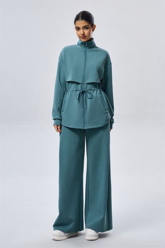 Relaxed Fit Flow Trousers - Teal