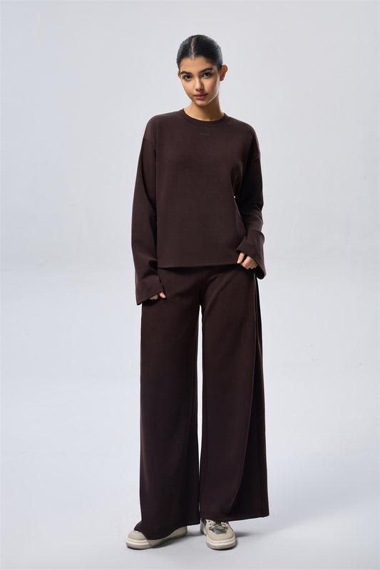 Relaxed Fit Flow Trousers - Espresso