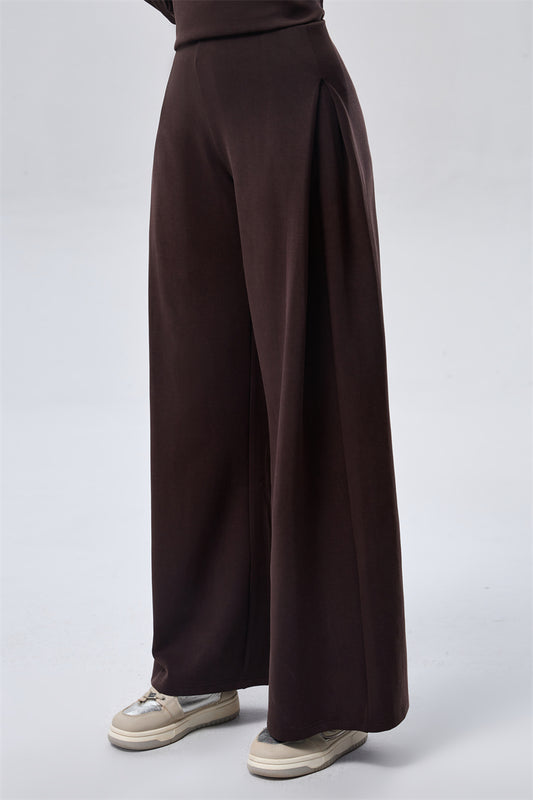 Relaxed Fit Flow Trousers - Espresso