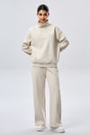 Leisure Ribbed Panel Pants - Beige