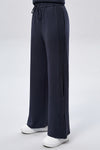 Leisure Ribbed Panel Pants - Navy