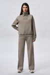 Leisure Ribbed Panel Pants - Light coco