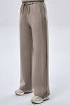 Leisure Ribbed Panel Pants - Light coco
