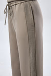 Leisure Ribbed Panel Pants - Light coco