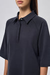 Leisure Short Sleeve Collared T-Shirt - Navy