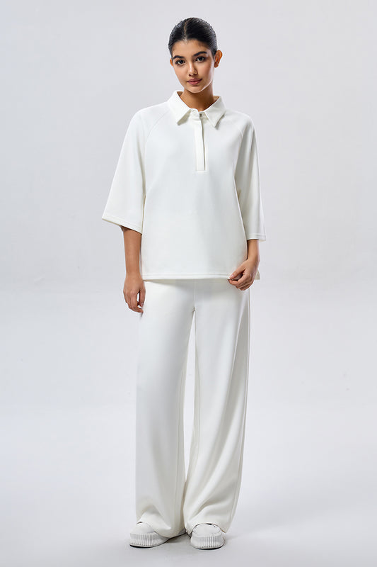 Leisure Wide Leg Pants - White