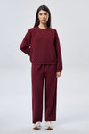 Leisure Pleated Pants - Burgundy