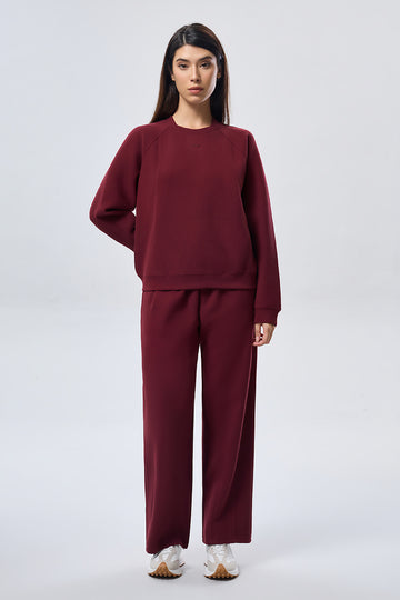 Leisure Pleated Pants - Burgundy