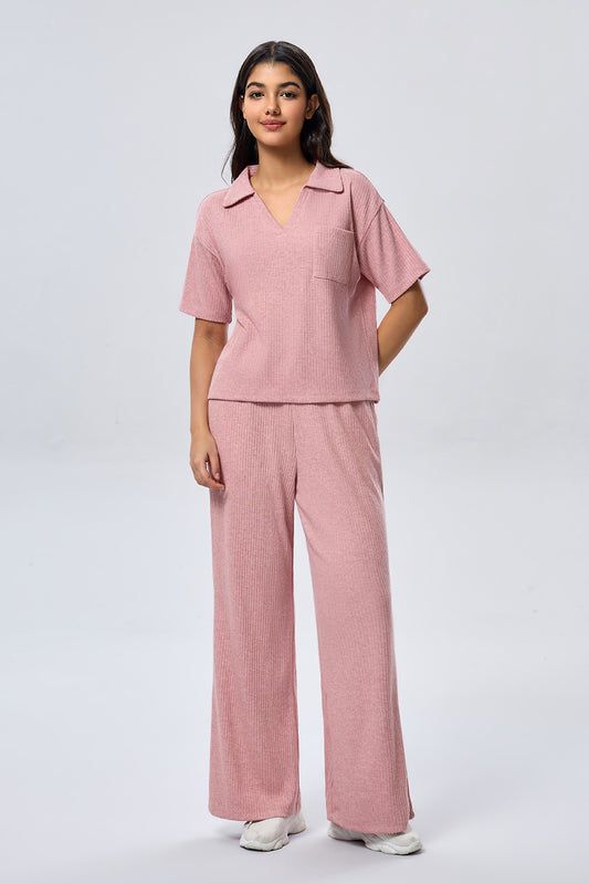 Relax Flared Pants - Pink