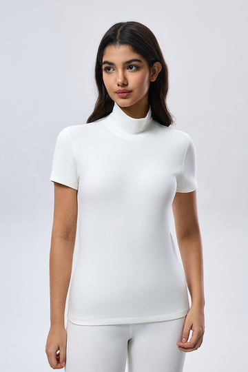 Thermal wool High Neck - White