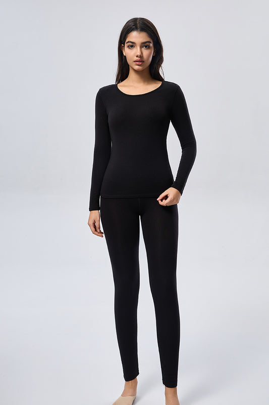 Thermal Cashmere High Waist Leggings  - Black