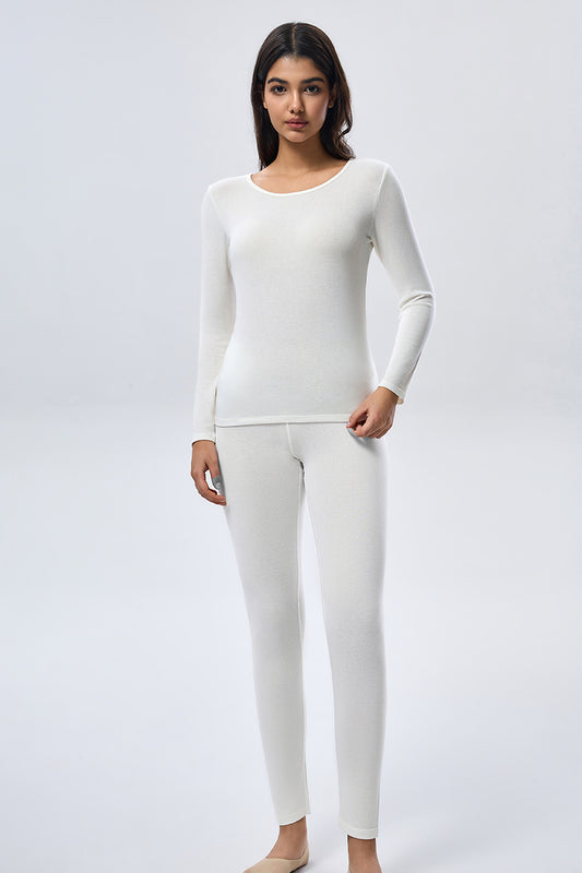 Thermal Cashmere High Waist Leggings  - White