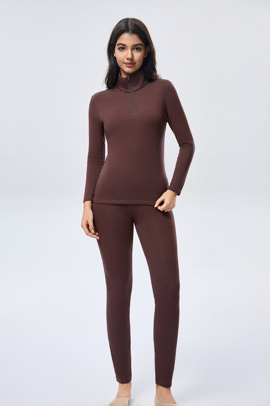 Thermal wool Low Waist Leggings - Espresso