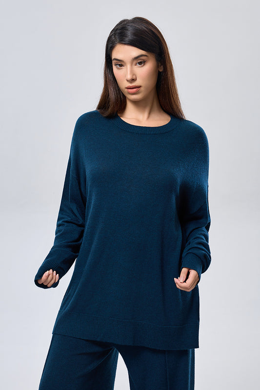 Cashmere Crew Neck Sweater - Teal