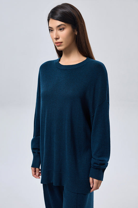 Cashmere Crew Neck Sweater - Teal