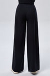 Knit Pleated Wide Leg Pants - Black