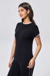 Short Sleeve Knit Top - Black