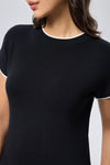 Short Sleeve Knit Top - Black