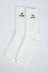 Ribbed Crew Socks – White