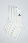 Ribbed Crew Socks – White