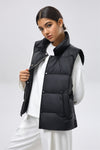 Lightweight Padded Vest with Relaxed Fit - Black