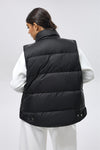 Lightweight Padded Vest with Relaxed Fit - Black
