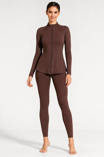 Long Legging Swim Set with Front Zip