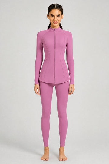 Long Legging Swim Set with Front Zip