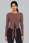 Tie-Front Long Sleeve Top
