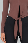 Tie-Front Long Sleeve Top