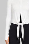 Tie-Front Long Sleeve Top