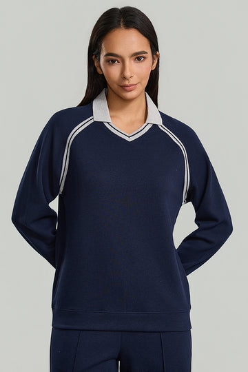 Relaxed Fit Long Sleeve Polo T-Shirt