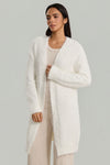 Long Open-Front Knit Cardigan