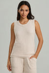 Sleeveless Crew-Neck Knit Top