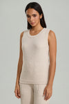 Sleeveless Crew-Neck Knit Top
