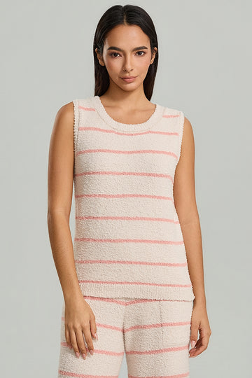 Sleeveless Crew-Neck Knit Top