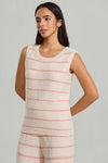 Sleeveless Crew-Neck Knit Top
