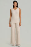 Wide-Leg Knit Trousers